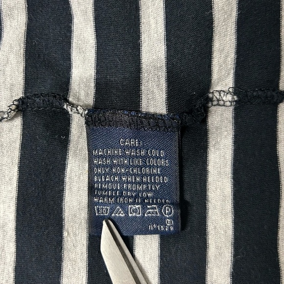RALPH LAUREN SPORT T-Shirt Dark Blue/ Light Gray Striped V-Neck Women’s Sz L/XL - Picture 5 of 5